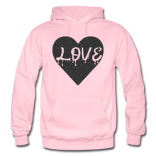 Load image into Gallery viewer, Love Heavy Black Glitter Blend Adult Hoodie - light pink
