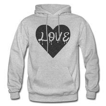 Load image into Gallery viewer, Love Heavy Black Glitter Blend Adult Hoodie - heather gray
